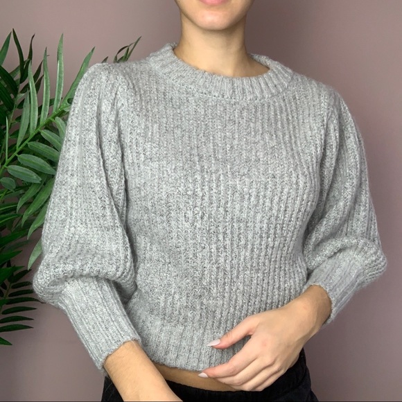 Dynamite Balloon Sleeve Crop Sweater - Picture 2 of 5